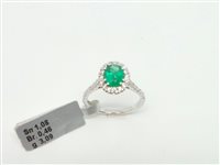 Anello Lorenza Gioielli Donna in Oro bianco Smeraldo 1.08 Ct 619887-14 - 619887-14